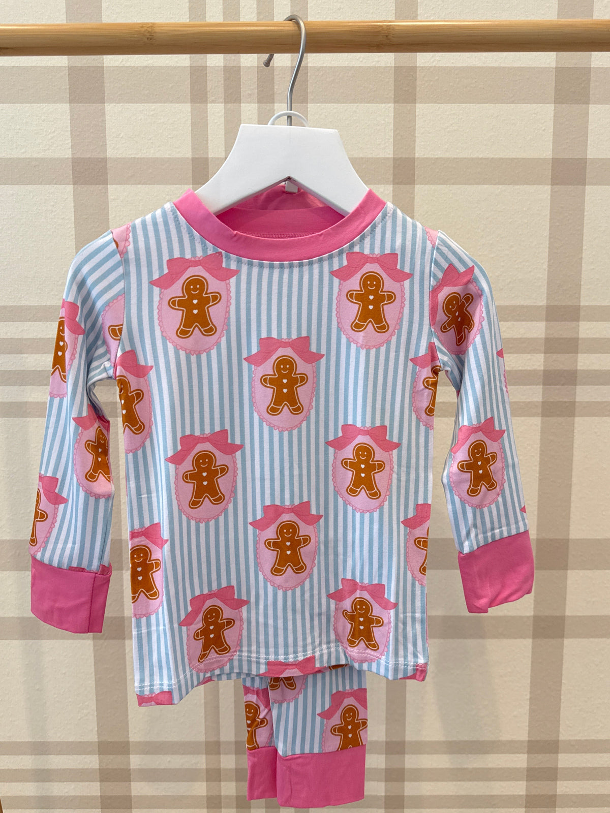 Gingerbread Blue and Pink Pajamas