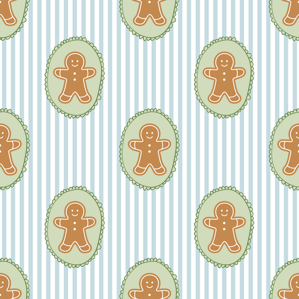 Gingerbread Blue and Green Pajamas