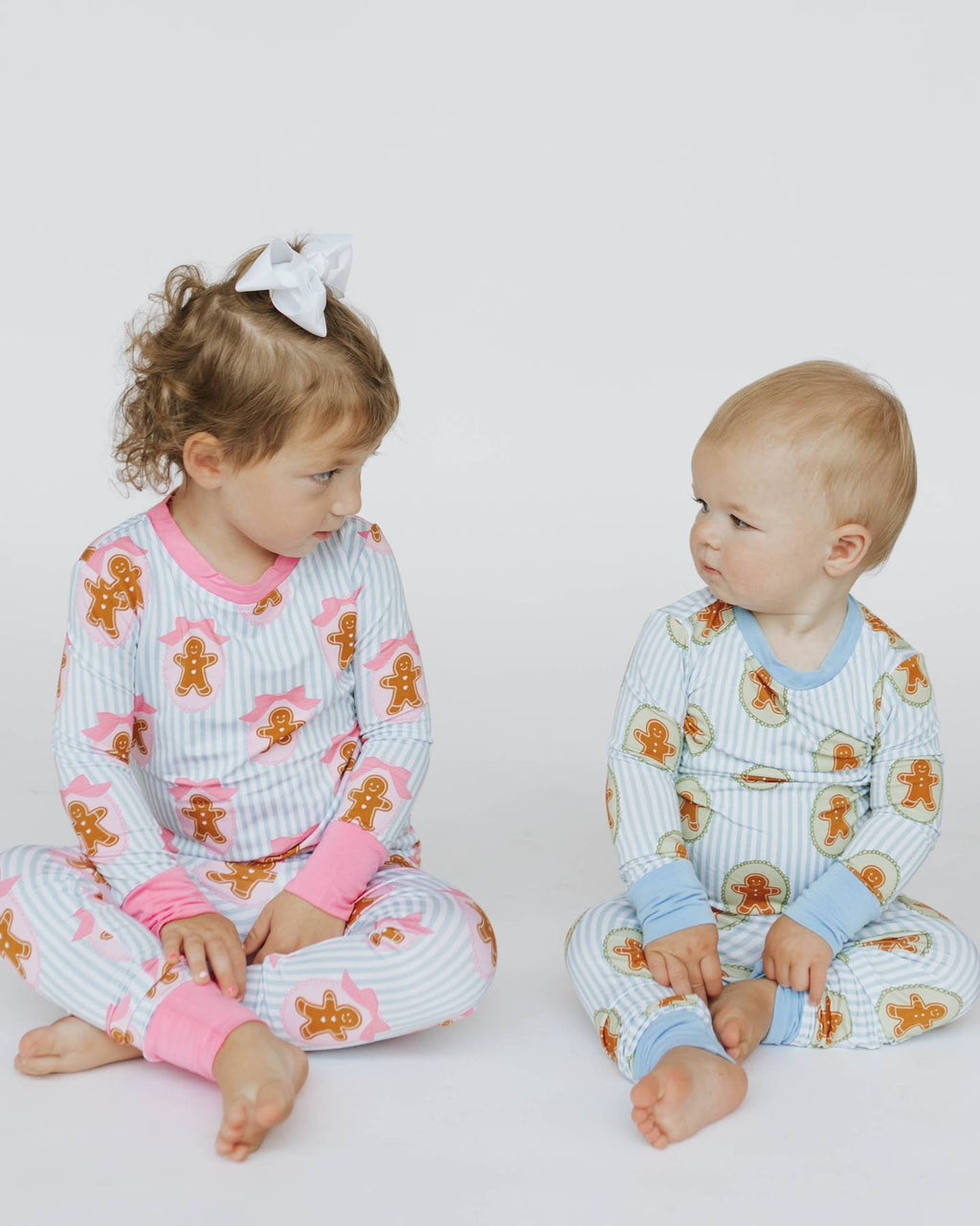 Gingerbread Blue and Pink Pajamas