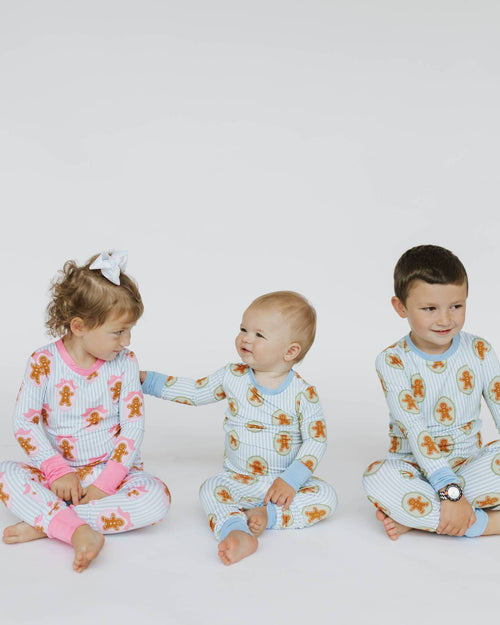 Gingerbread Blue and Green Pajamas